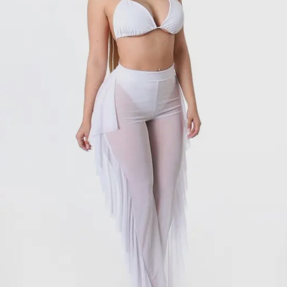 Mesh Bralette and Ruffle Pant Set - Picture 6 of 7